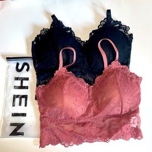 (With $15min puchase) Shein lace bralettes-2pk
